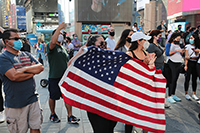 Election celebrations in Times Square, New York, Richard Moore